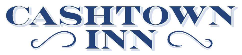 Text of the "Cashtown Inn" logo in blue and white.