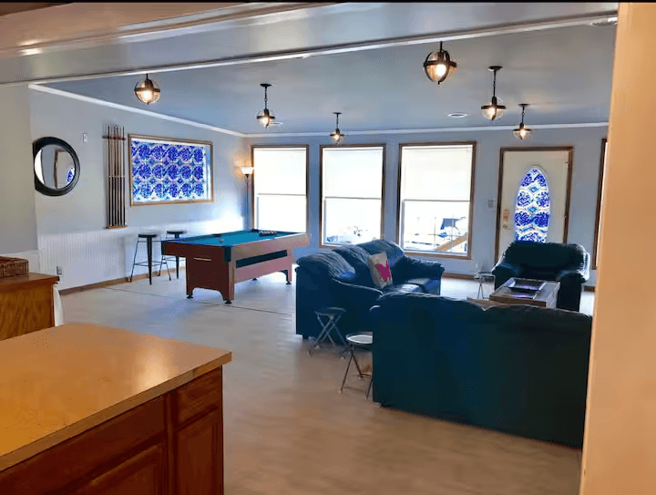 Living Room with Pool Table